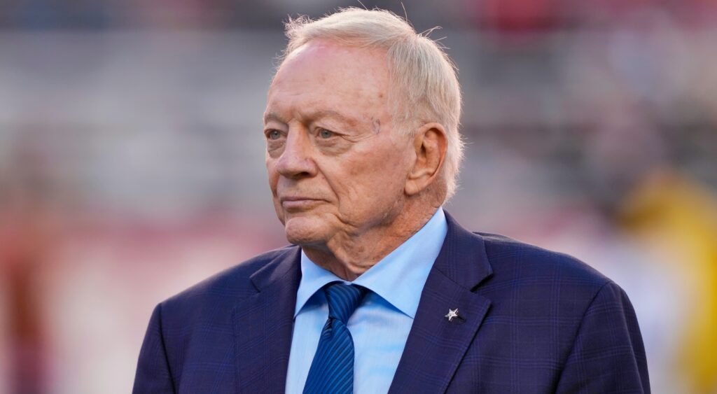 Jerry Jones looking on