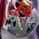 Patriots helmet being held