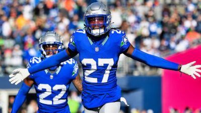 Tariq Woolen in Seahawks uniform