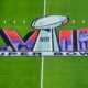 Super Bowl signage on field