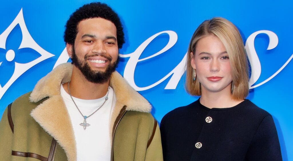 Caleb Williams and Alina Thyrgod pose for photo.