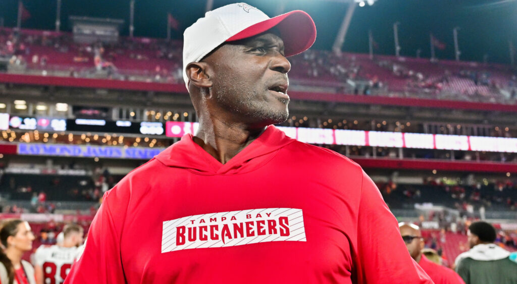 Tampa Bay Buccaneers head coach Todd Bowles in team gear