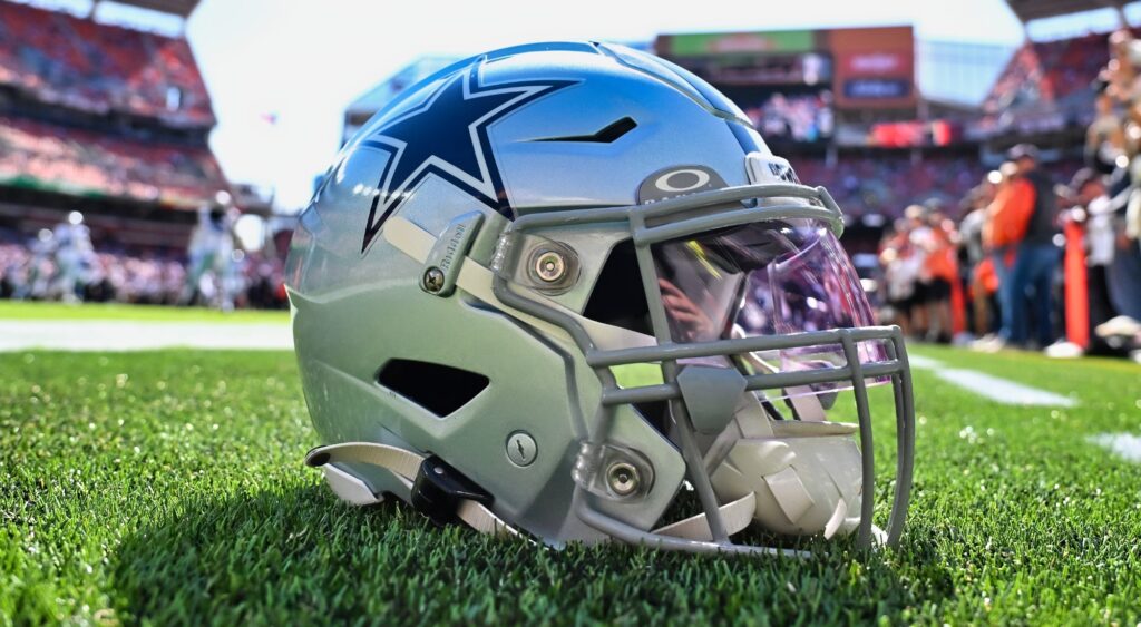 Dallas Cowboys helmet. Rico Dowdle is questionable for game against the 49ers