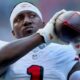 Deebo Samuel in uniform catching football