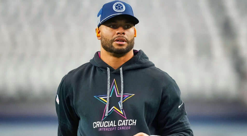 Dak Prescott in Cowboys-themed clothing