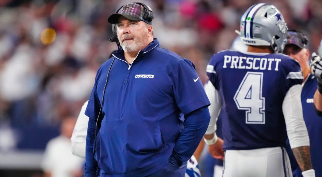 Dallas Cowboys head coach Mike McCarthy looks on. 