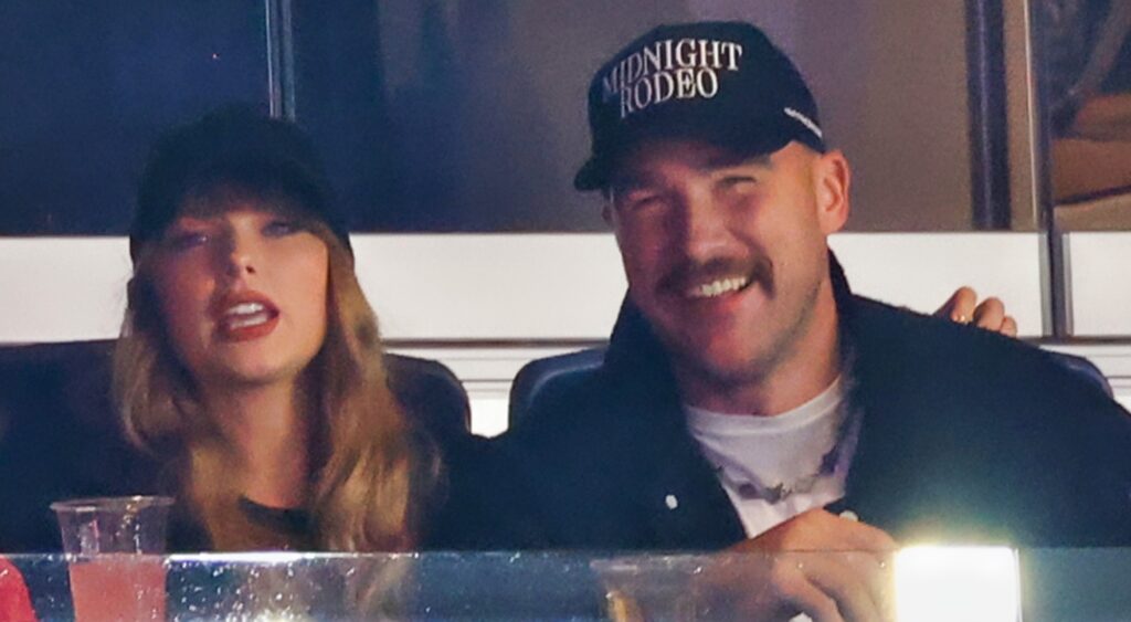 Taylor Swift and Travis Kelce at Yankees-Guardians Game 1