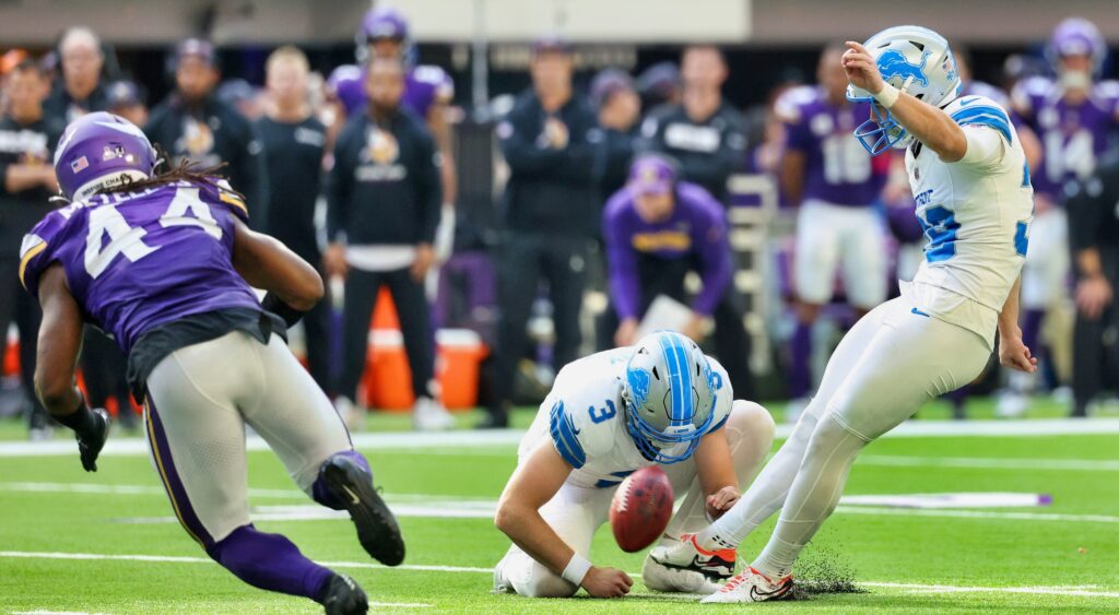 Jake Bates kicking the game winning field goal