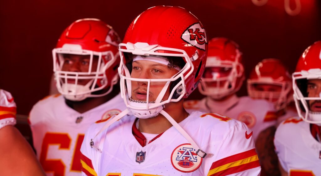 Kansas City Chiefs players in tunnel