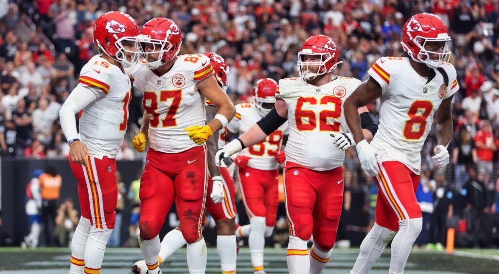 Kansas City Chiefs celebrating a play.