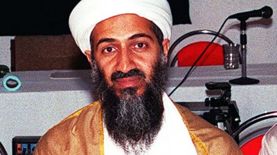 Osama Bin Laden posing