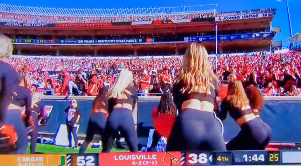 VIDEO: Everyone Was Saying The Same Thing About The Revealing Camera Angle Used To Show The Jaw-Dropping Louisville Cheerleaders’ On Live TV During Game vs. Miami