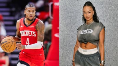 Jalen Green with basketball and Draya Michele posing