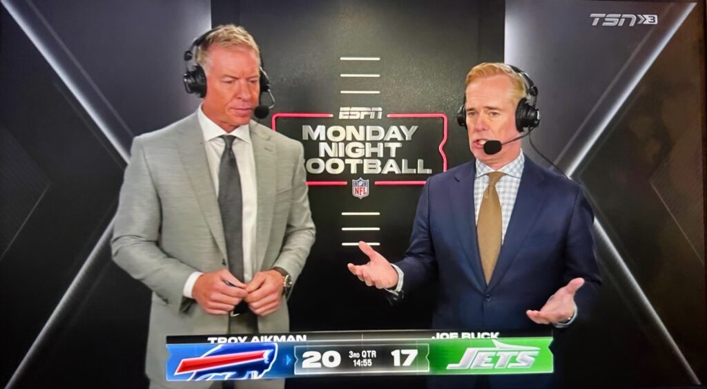 Troy Aikman and Joe Buck on Monday Night Football.