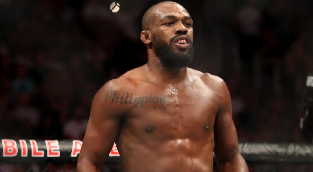 Jon Jones with his six packs