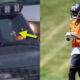 bullet-riddled vehicle (left), Josh Reynolds in practice (right)