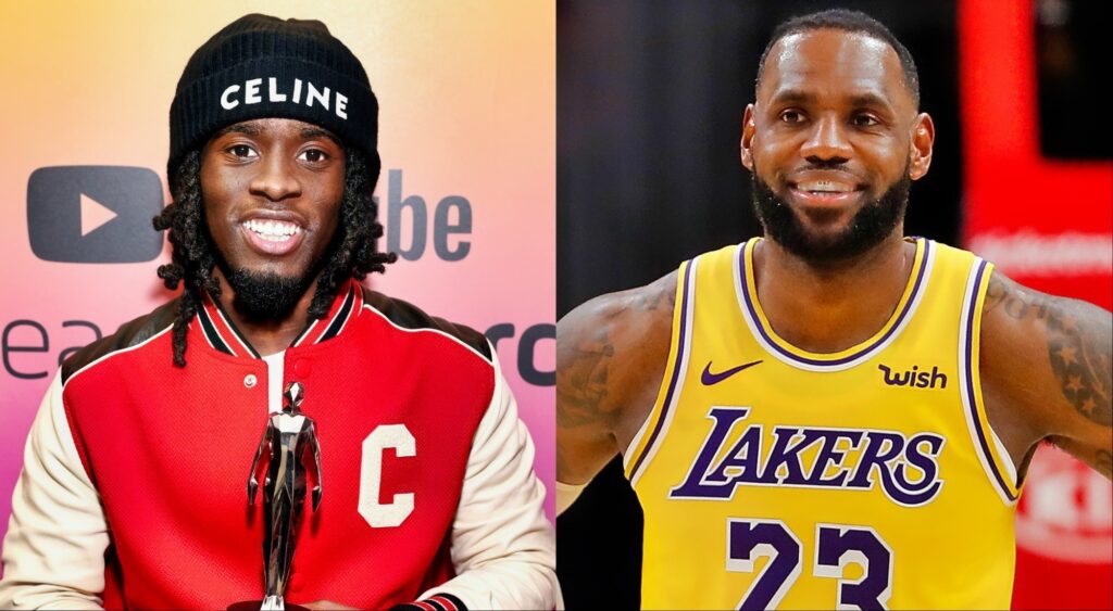 Kai Cenat channels LeBron James' energy after tasting the Lakers star's signature Hennessy.