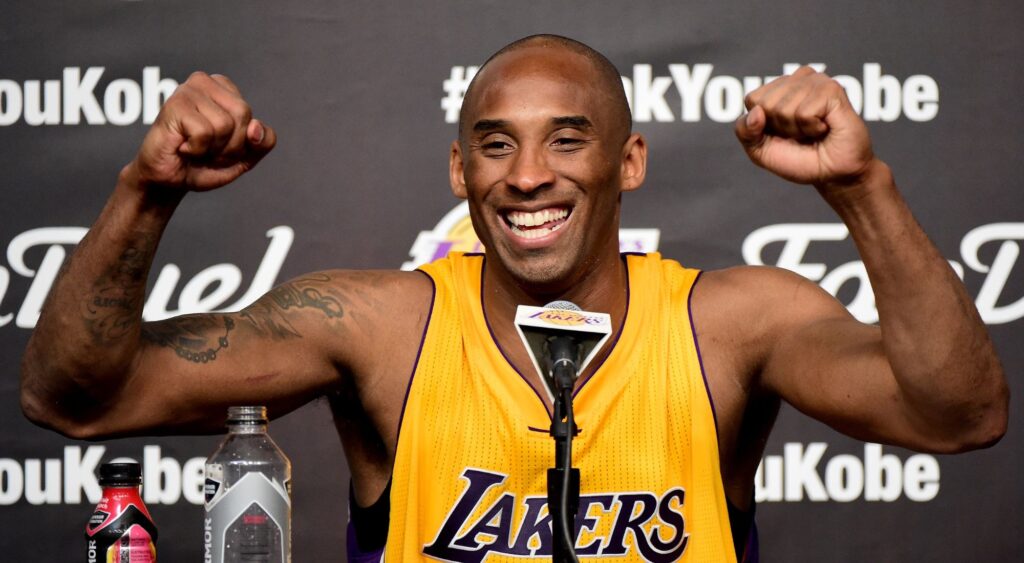 Kobe Bryant at a press conference