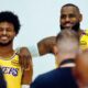 Bronny James drained a three-pointer over LeBron James during team Practice