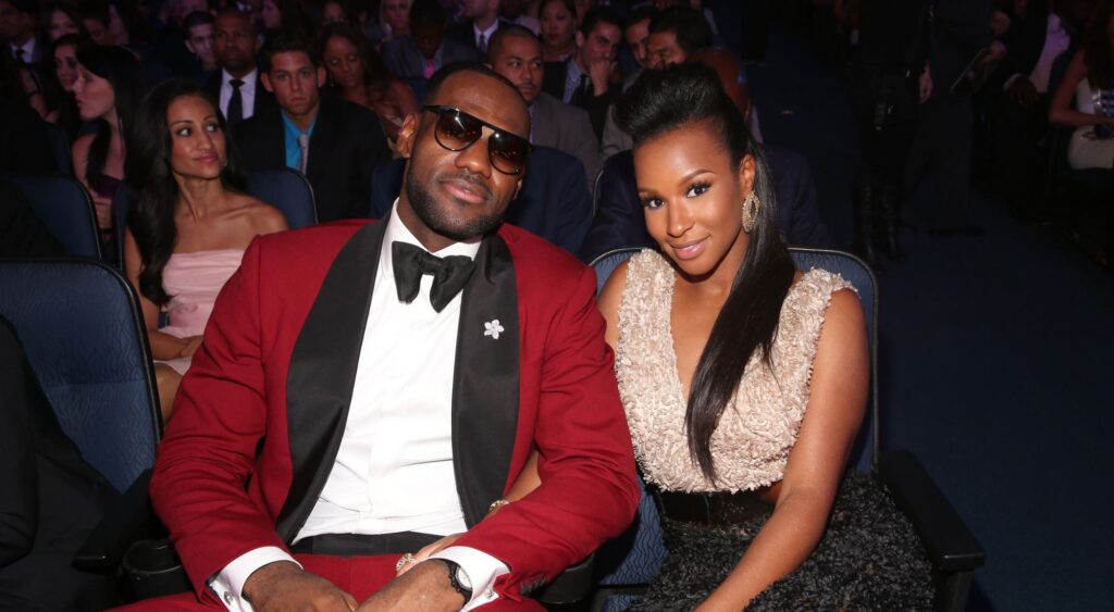 LeBron James, and Savannah James posing together at The 2013 ESPY Awards