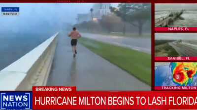 Man believed to be Baker Mayfield jogging shirtless