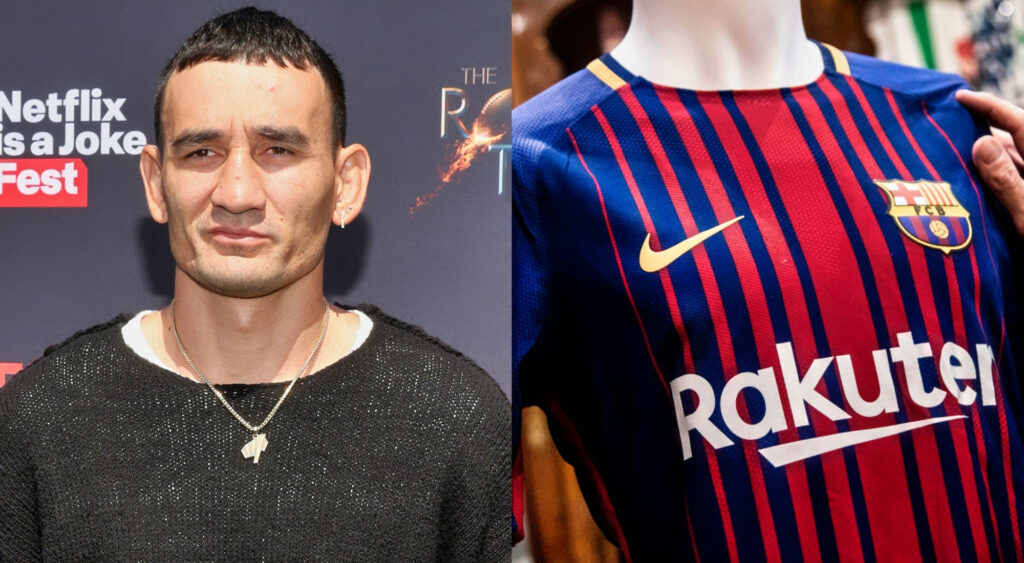 Max Holloway receives Barcelona FC Jersey