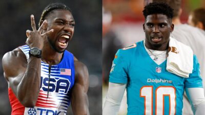 Noah Lyles is feuding against Tyreek Hill