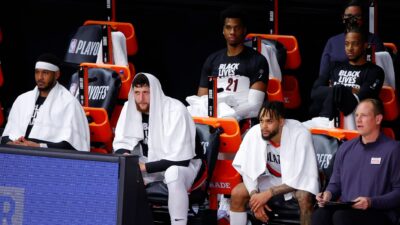 Portland Trail Blazers dejected and sad