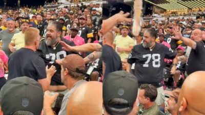 Raiders and Steelers fans fighting