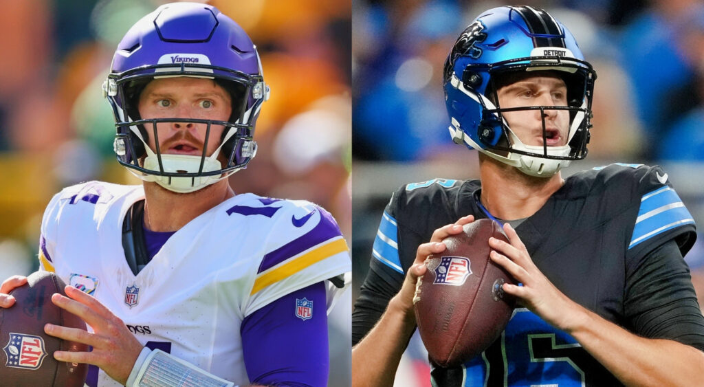 Minnesota Vikings Sam Darnold and Detroit Lions Jared Goff