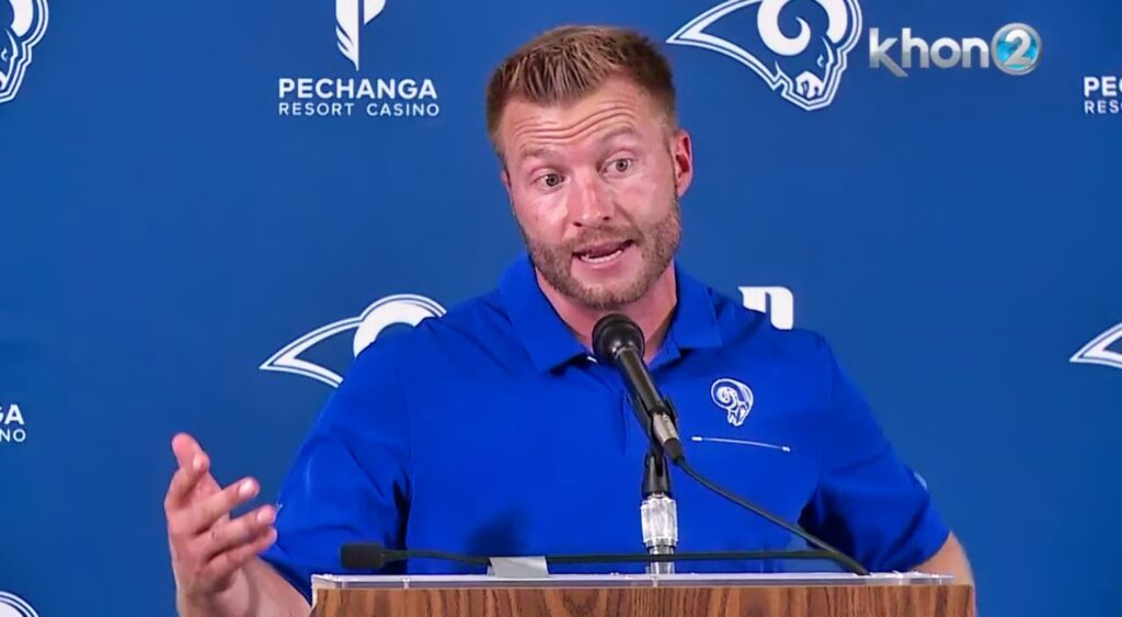 Sean McVay during a press conference.