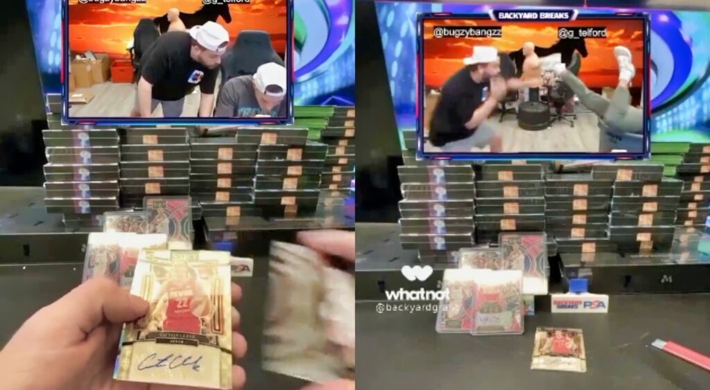 Sports card collector throws himself intro trash can after pulling a Caitlin Clark card