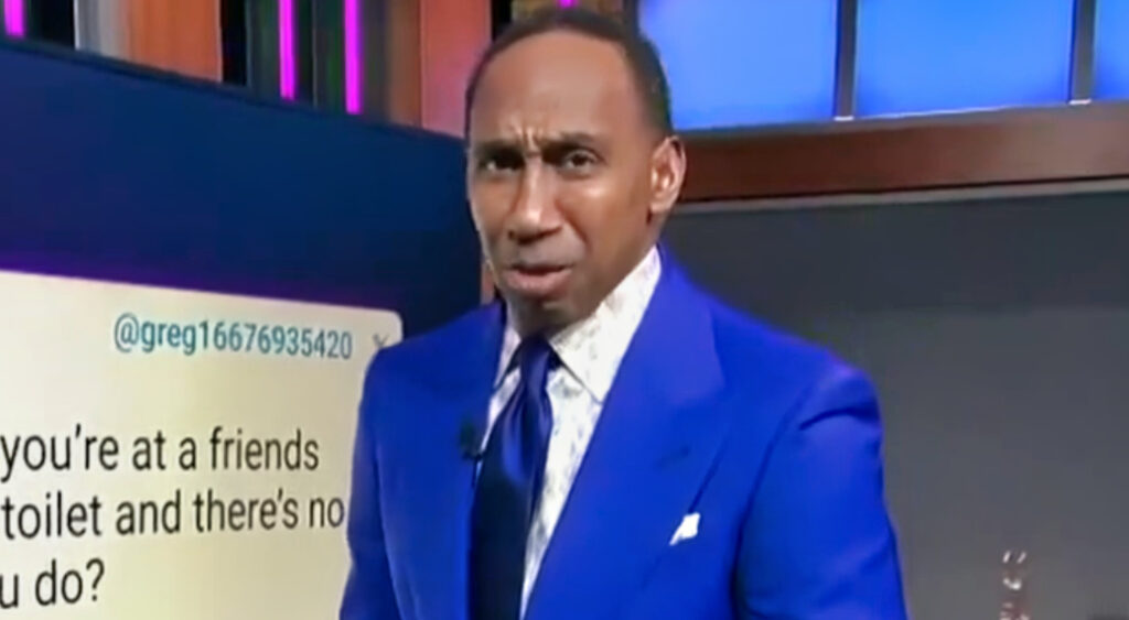 Stephen A Smith speaking on his podcast