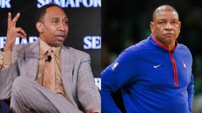 Stephen A. Smith speaks on stage during the Semafor Media Summit and Milwaukee Bucks Head Coach