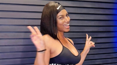 Taylor Rooks in workout gear