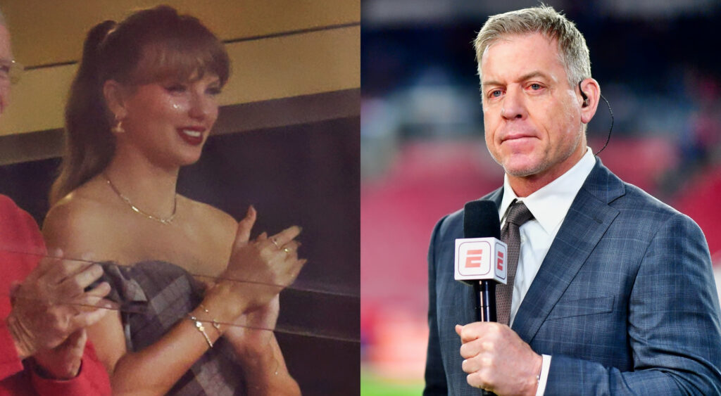 Photos of Taylor Swift and Troy Aikman 