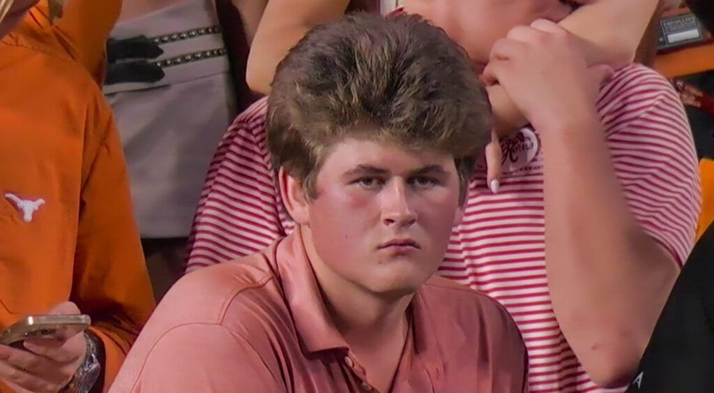 Texas Longhorns fan upset in the stands