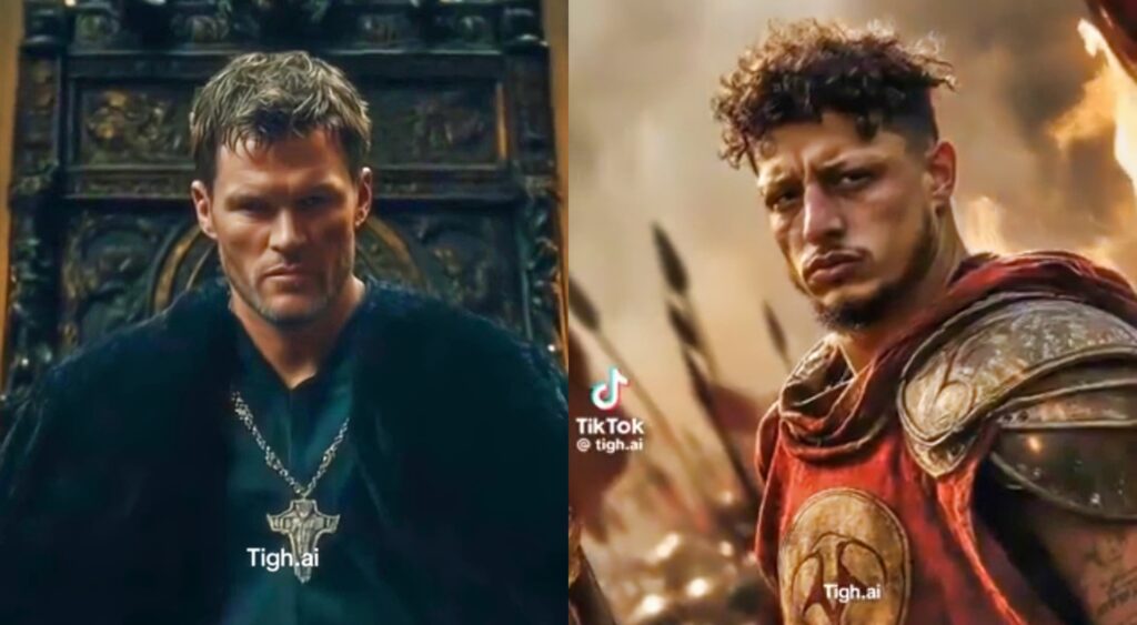 Tom Brady and Patrick Mahomes as Game of Thrones characters.