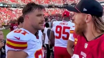 Travis Kelce and George Kittle meeting online