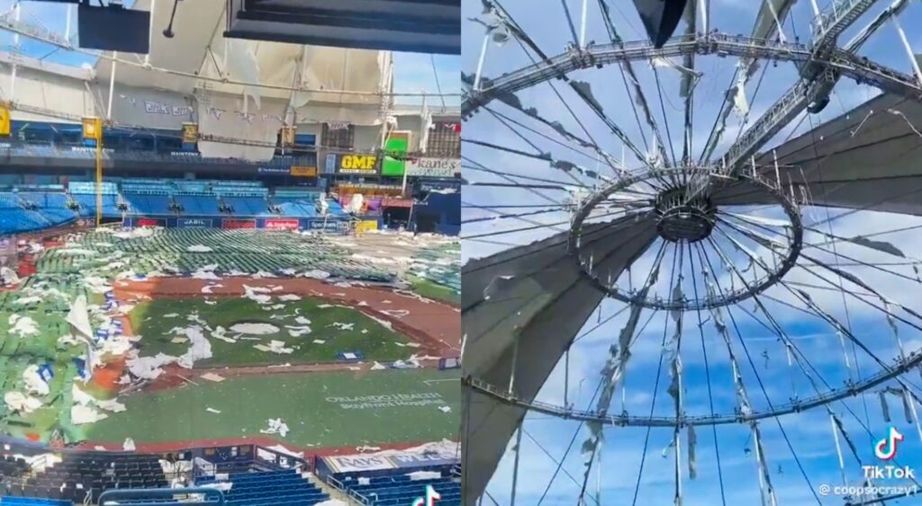 Tropicana Field after Hurricane Milton