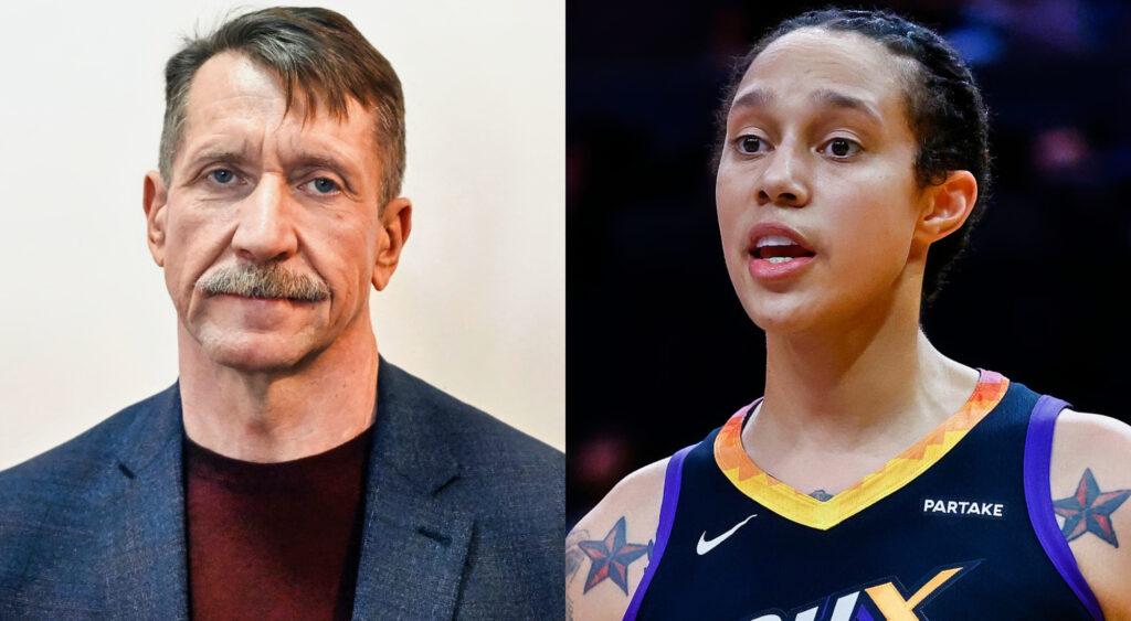 Photos of Viktor Bout and Brittney Griner