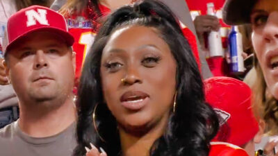 Xavier Worthy's mom in the stands during Chiefs game