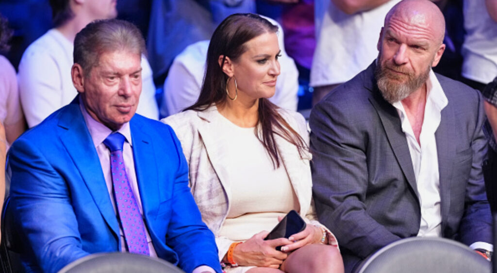 Vince McMahon, Stephanie McMahon, Paul Levesque sitting together