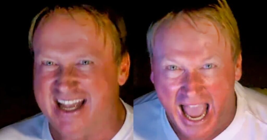 Jon Gruden speaking on TikTok video.