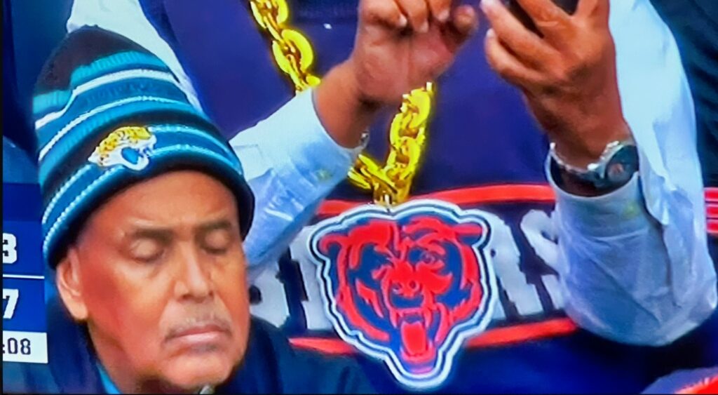 Bears fan in a Mike Ditka outfit