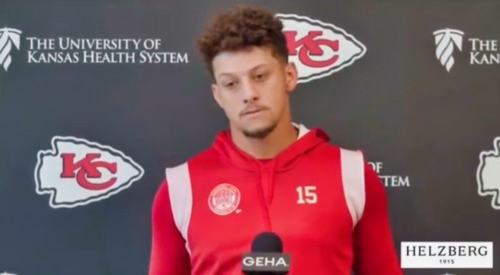 Patrick Mahomes at a press conference