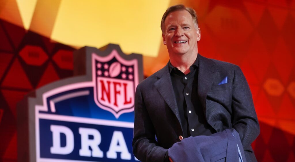 Roger Goodell at NFL Draft. Carson Beck is the favorite to go first overall in 2025.