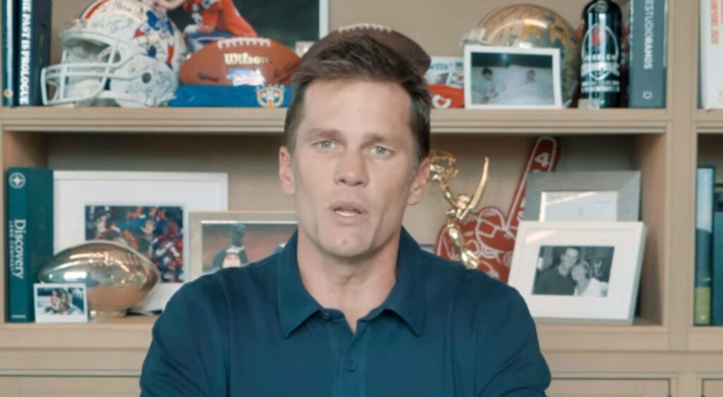 Tom Brady speaking on his YouTube channel.