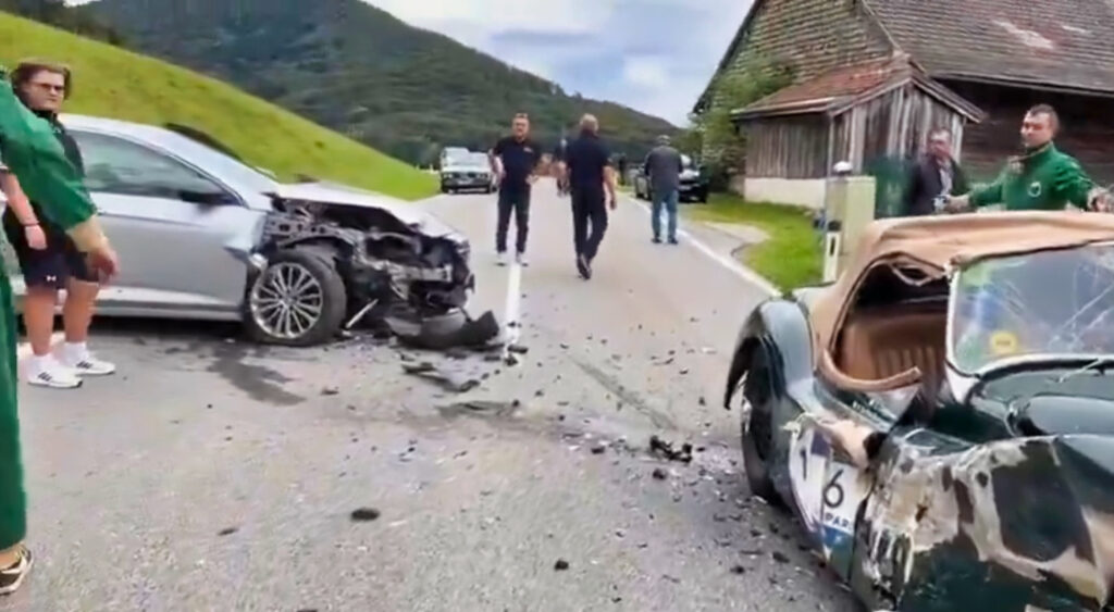 1948 Jaguar XK120 after getting wrecked