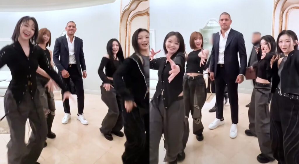 Alex Pereira dances with K-Pop Girls